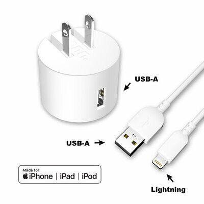 Onn Wall Charging Kit Lightning to USB Cable (MFI Certified) White