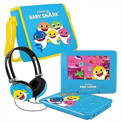 Pinkfong BSDVD701 Baby Shark 7" Portable DVD Player, Matching Headphones & Case