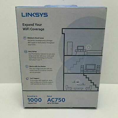 Linksys AC750 Boost Dual-Band Wi-Fi Gigabit Range Extender / Repeater RE6300