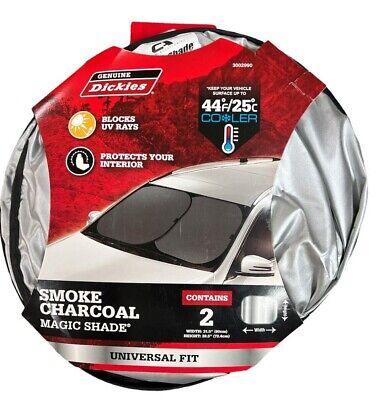 Genuine Dickies Universal Auto Twist Sunshades, Smoke Charcoal (2 Pack)