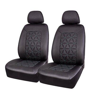AutoDrive 1902SC4 - Teal Quilted 2-Pack Seat Covers Black - Universal Fit READ