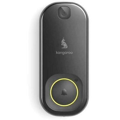 Kangaroo Doorbell Camera + Chime, Black Monitor from your Phone w/ the App