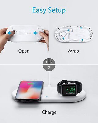 Anker AK-B2570J21 PowerWave + Pad with Watch Holder for Apple Watch - White GB