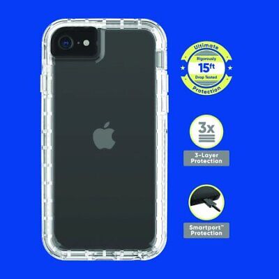 Onn Rugged Case with Built-In Antimicrobial, Clear, iPhone 6/6s/7/8/SE (2020)
