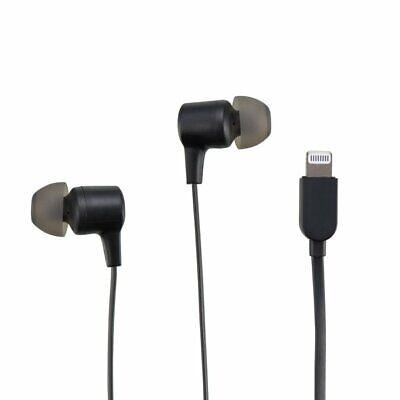Onn Black Lightning Connector Earphones, Black (MFI Certified) - Raastadeals