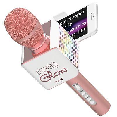 Tzumi 5043AMZ PopSolo Glow Wireless LED Bluetooth Karaoke Microphone (Rose Gold)