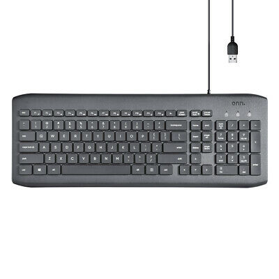 Surf Onn USB Wired Full-size Computer Keyboard, 104-Keys, 5 ft cord