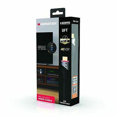 Monster 6' Red LED Light HDMI Cable MHV1-1026-RED