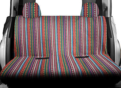 AutoDrive Easy-to-Install Multicolored Striped Bench Seat Cover