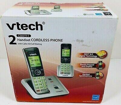 VTech 2 Handset Cordless Phone System w/ Caller ID & Call Waiting CS6619-2