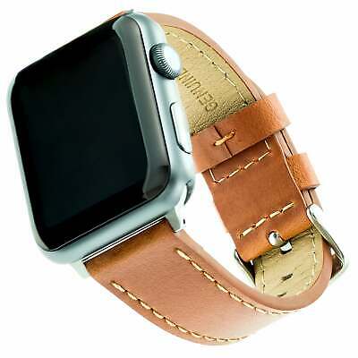 WithIt Apple Watch Leather Replacement Band 38 to 40mm, Brown Leather