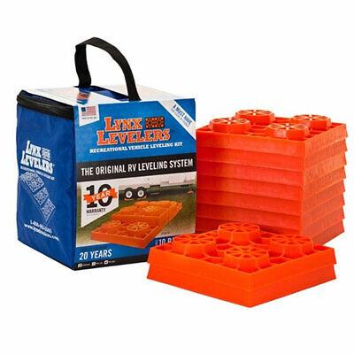 Lynx Levelers RV Orange Leveling Blocks with Nylon Storage Case, 10 pack