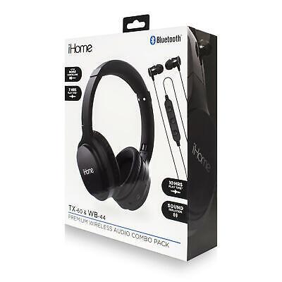 iHome Wireless Combo Pack w/ Noice Cancelling Headphones & Wireless Earbuds