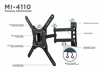 TV Wall Mount Bracket w/ Full Motion Articulating Tilt Arm 15" GB