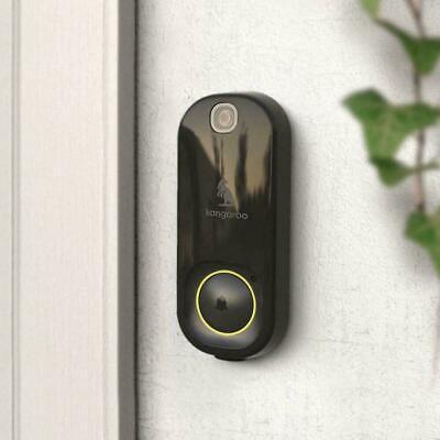 Kangaroo Doorbell Camera + Chime, Black Monitor from your Phone w/ the App