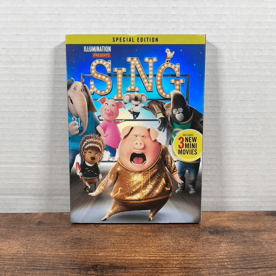 Sing (2017, DVD) w/ Slip Cover McConaughey, Witherspoon, Mcfarlane