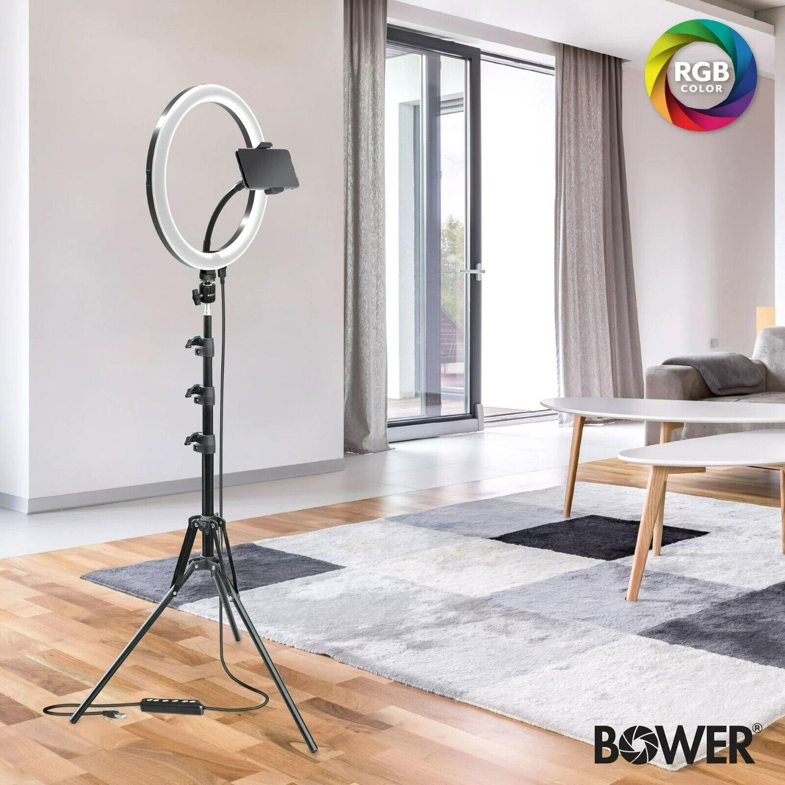 Bower 12-inch LED White & RGB Ring Light Studio Kit w/ Special Effects & Tripod