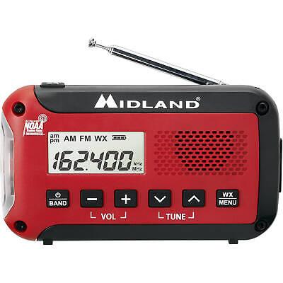 Midland ER10 Emergency Alert Weather Radio, Red/Black