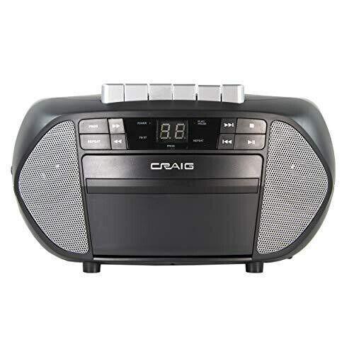 Craig CD6951-SL Portable Top-Loading CD Boombox w/ AM/FM Stereo Radio & Cassette