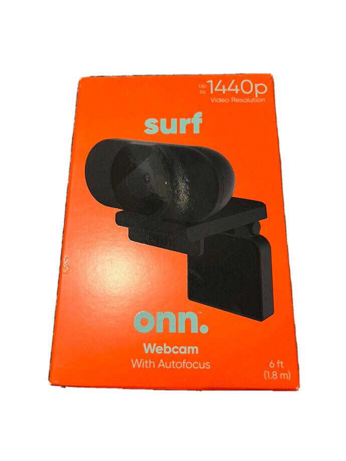 Onn 100028731 Webcam with Autofocus, Up to 1440p Resolution, Built-in Microphone