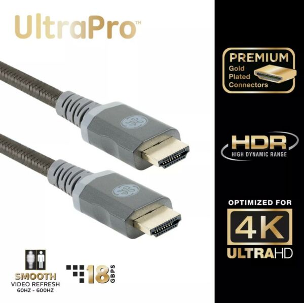GE UltraPro 48719 Premium Certified HDMI Hi-Def Multimedia Interface 4ft