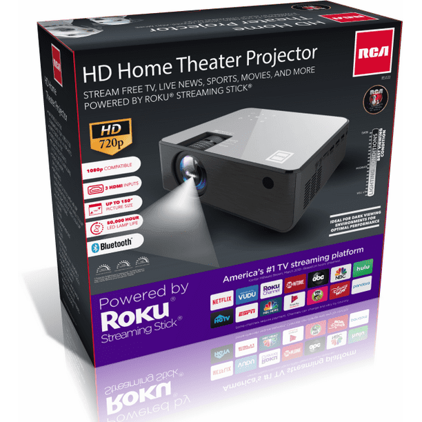 RCA Home Theater Projector - Powered by Included Roku Express+ Streaming Stick