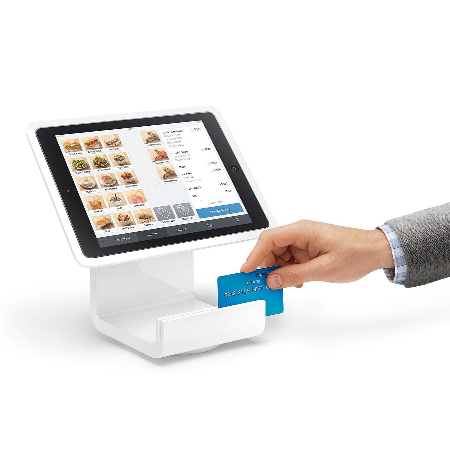 Square Stand for Contactless and Chip Reader, White