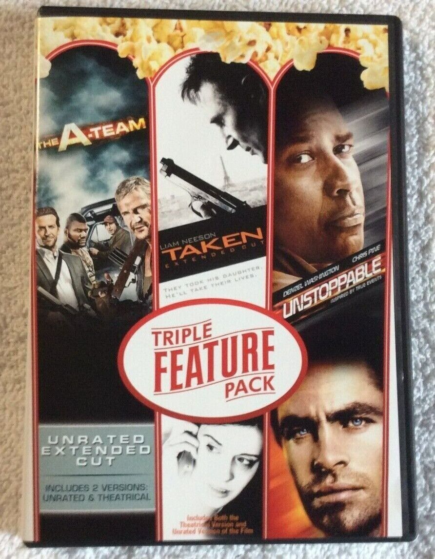 Triple Feature Pack - The A-Team, Taken, Unstoppable - DVD - 3 Movies (3 Disc's)