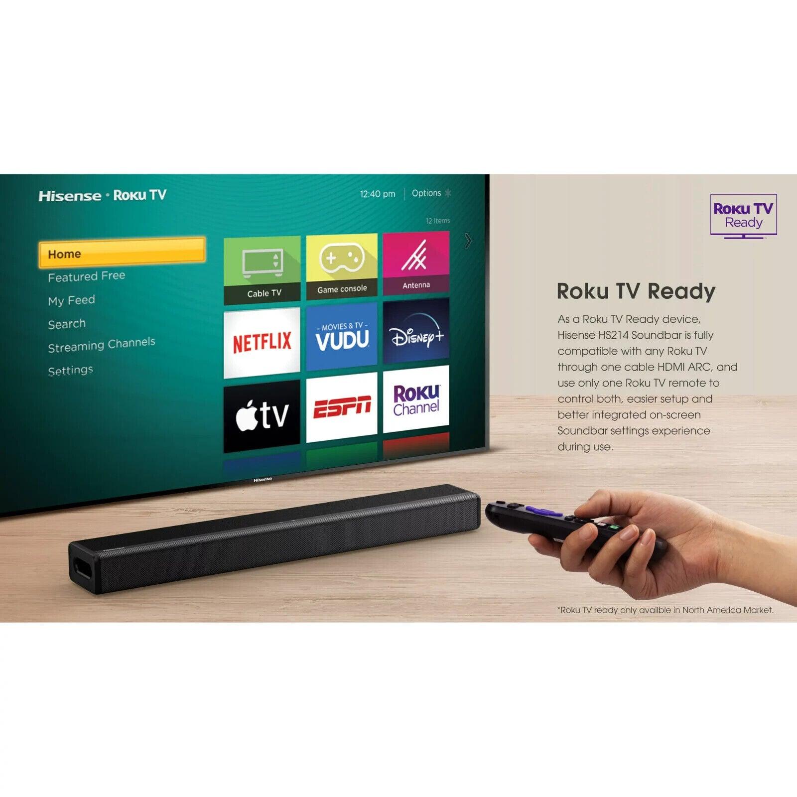 Hisense HS214 25.6" 2.1 Channel Sound Bar Home Theater System - Black