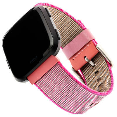 WithIt Fit Bit Versa Woven Nylon Band, Pink