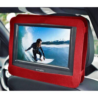 Ematic 10" Portable DVD Player w/ Headphones and Car Headrest Mount, Red