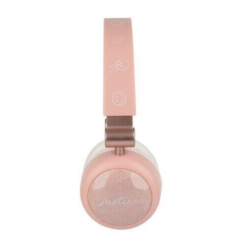 Justice Bluetooth Over-Ear Fashion Headphones, Glitter & Light Pink JUSHP01-LPNK