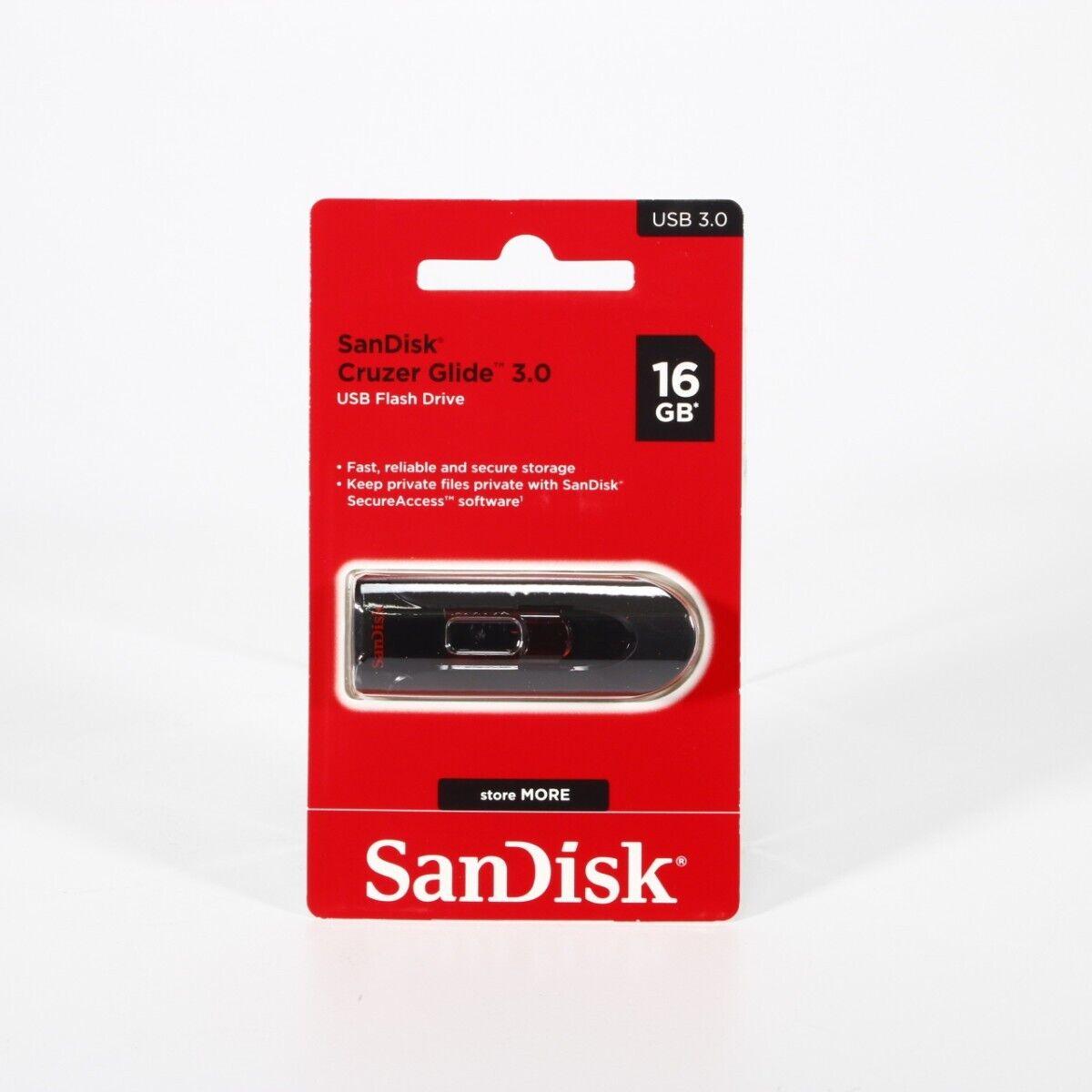 Sandisk Cruzer Glide 16GB 3.0 Flash Drive USB Thumb Drive