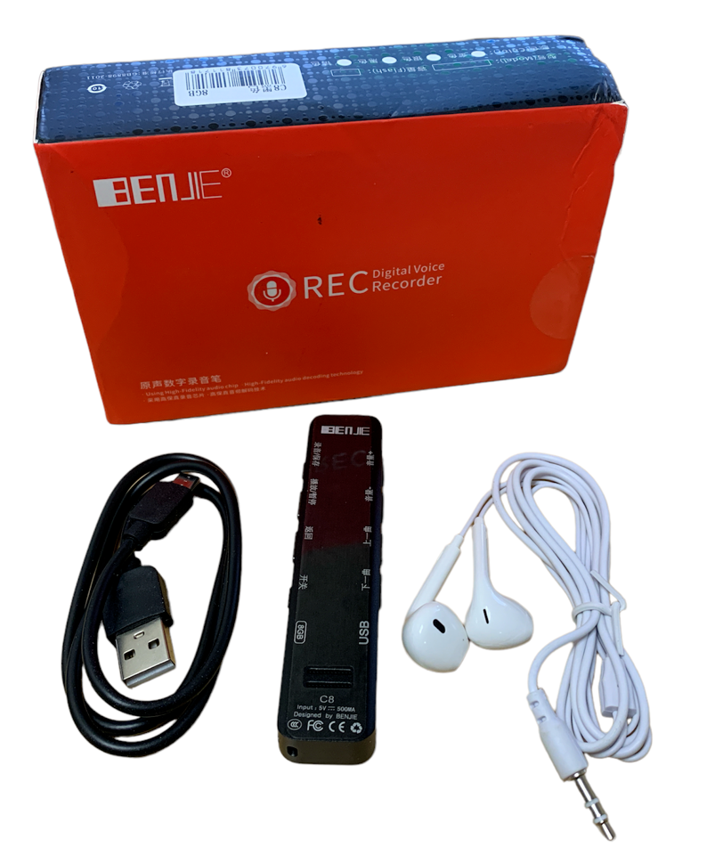 Benjie C8 Rec 8GB Digital Voice Recorder, Black (GB8898-2011)