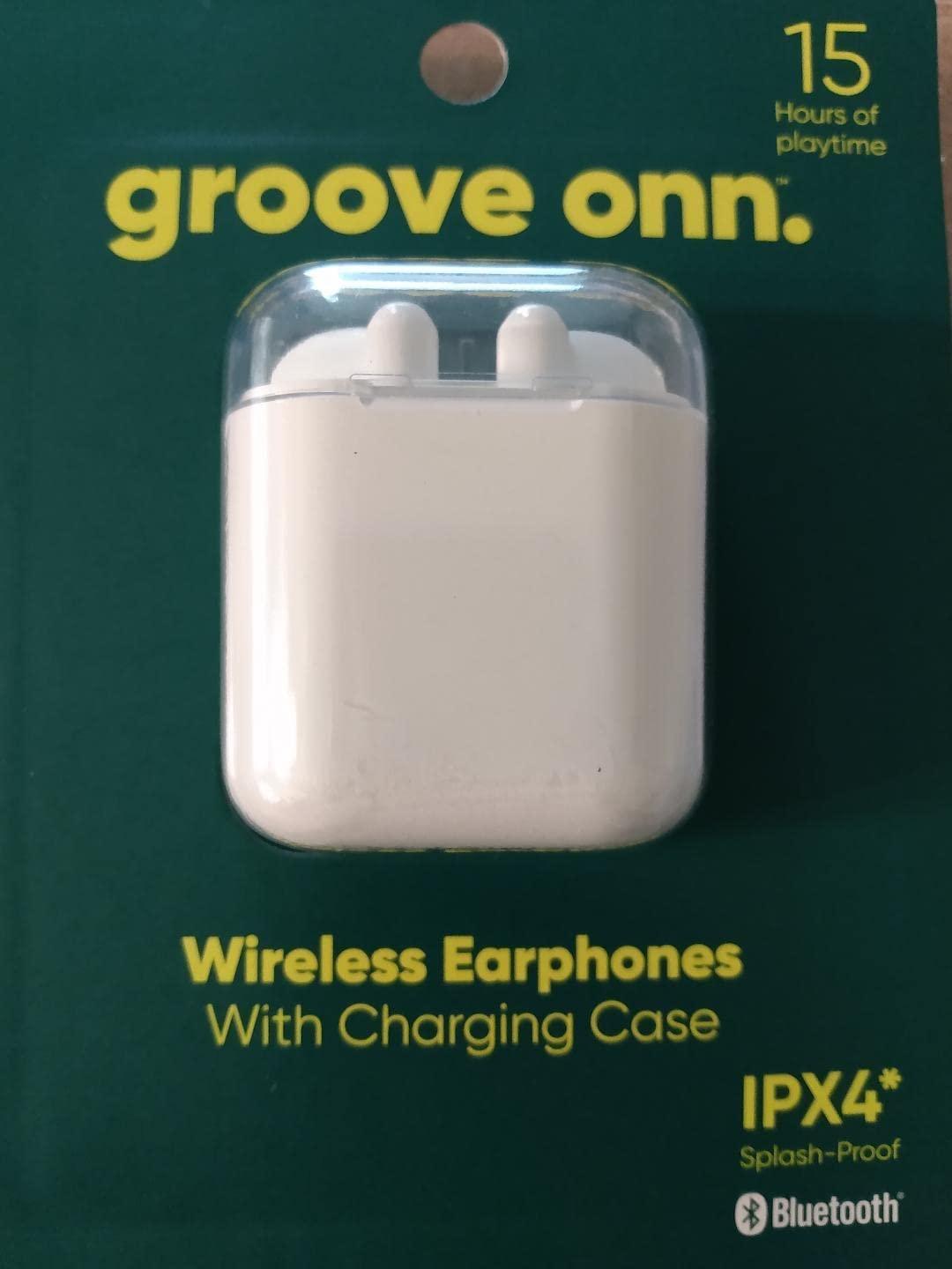 Groove Onn 100016495 Wireless Earphones w Charging Case IPX4 Splash P