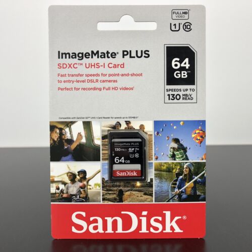 SanDisk 64GB 130MB/s ImageMate Plus SDXC UHS-1 Memory Card