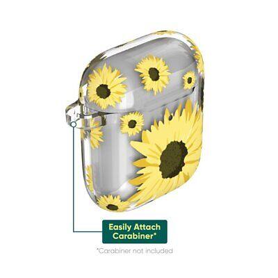 Onn Charging Case Cover for Apple Air pods (1st/2nd gens), Sunflower Design