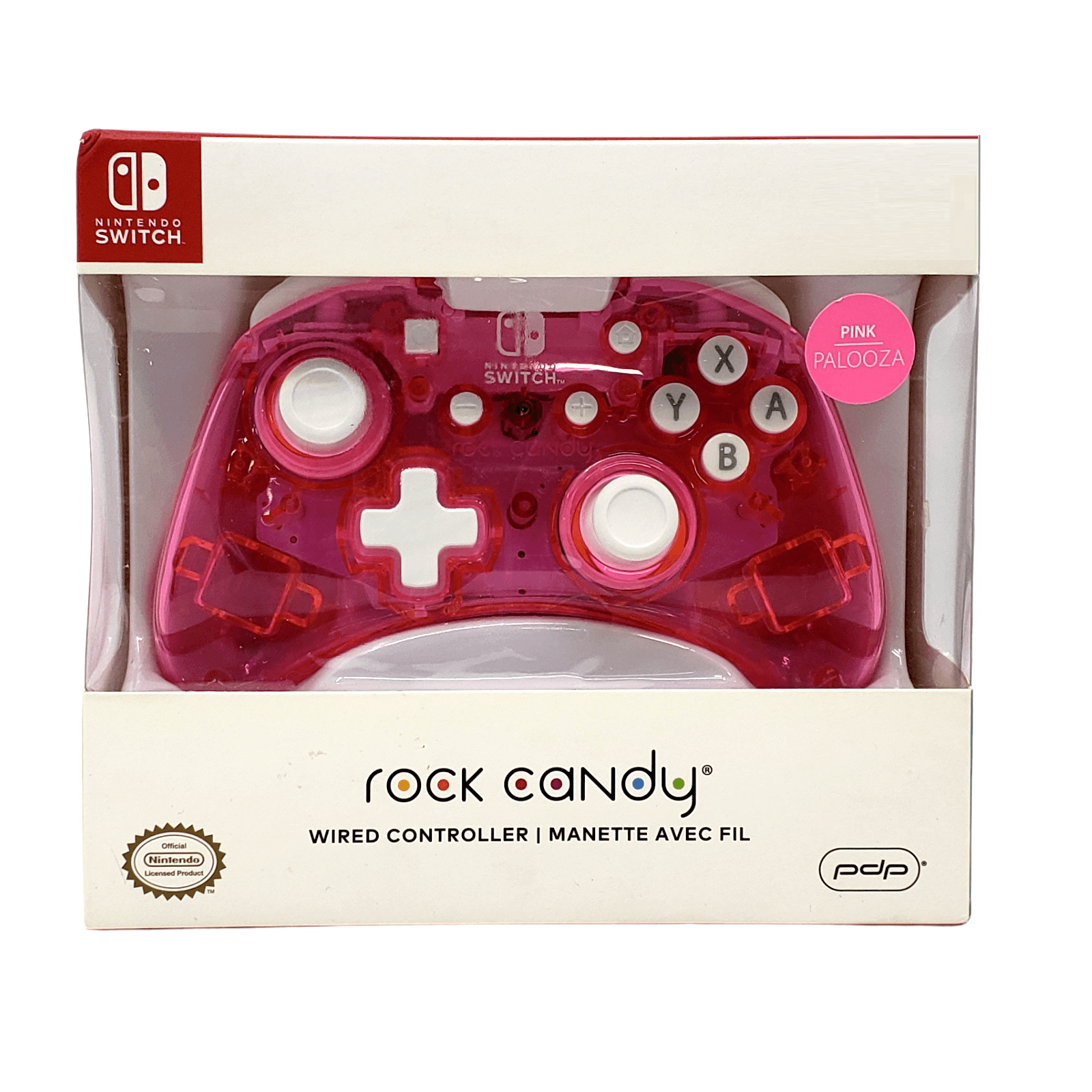 Nintendo Switch PDP Rock Candy Wired Controller, Pink Palooza (500-181-PK)