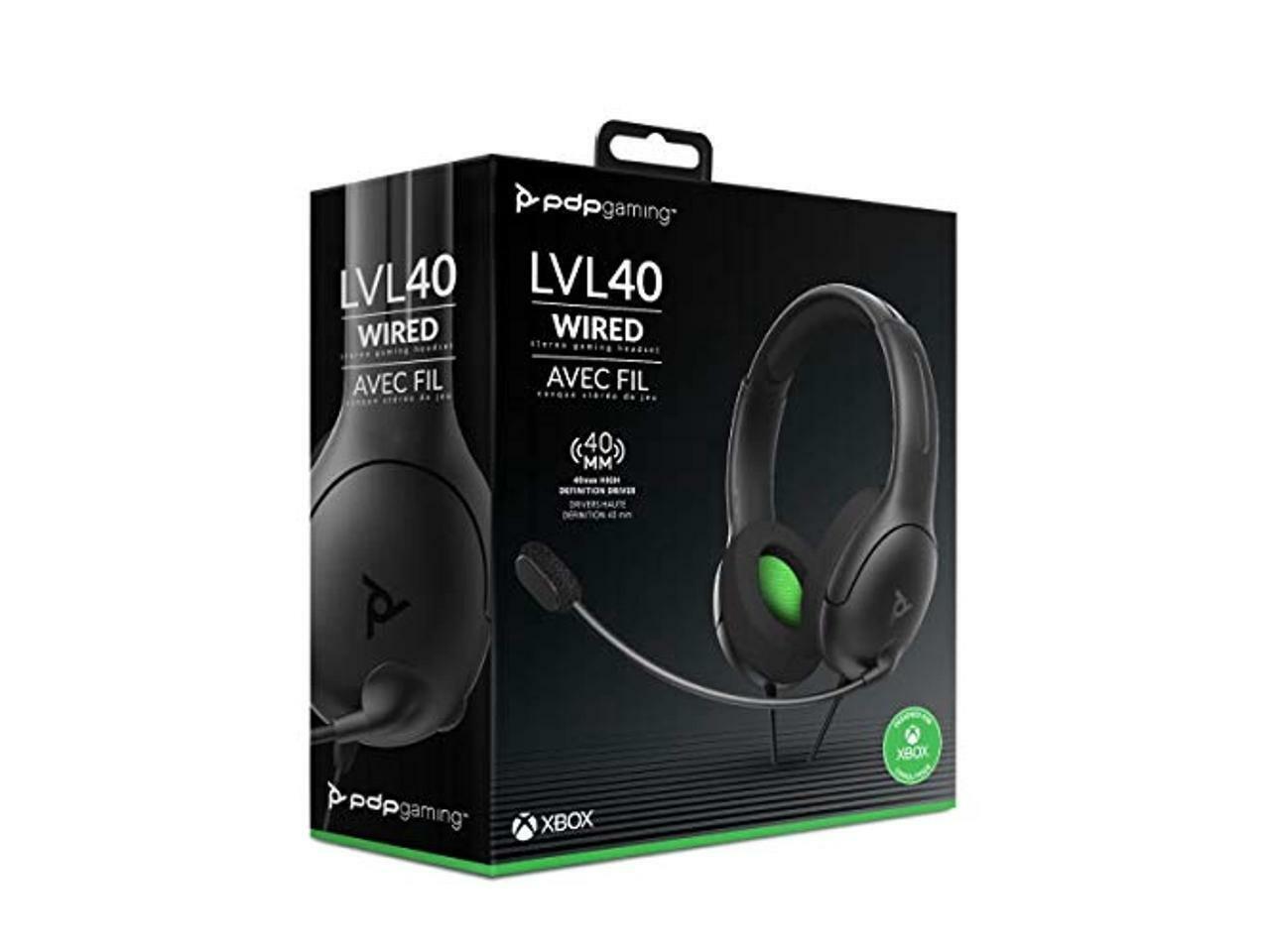 PDP LVL40 Wired Stereo Gaming Headset for Xbox One - Black GB