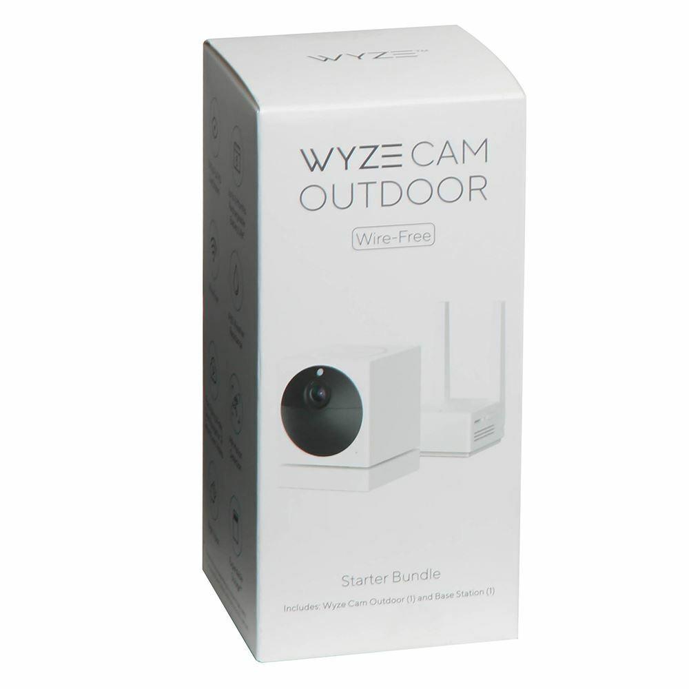 WYZE Cam Outdoor Wire-Free Security Camera Starter Bundle, WVOD1B1, White GA