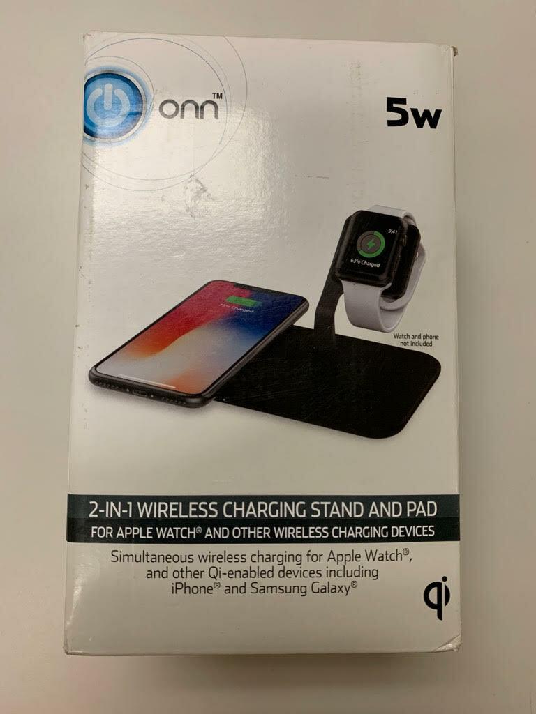 Onn 2-in-1 Wireless Fast Charger Charging Pad Stand for Apple Watch ONA19WI704🔥 - Raastadeals