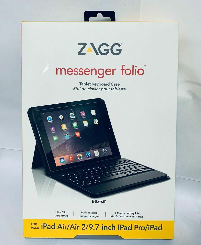 ZAGG Folio Case Bluetooth Keyboard for Apple iPad Pro Air 2/9.7-inch - Black GA