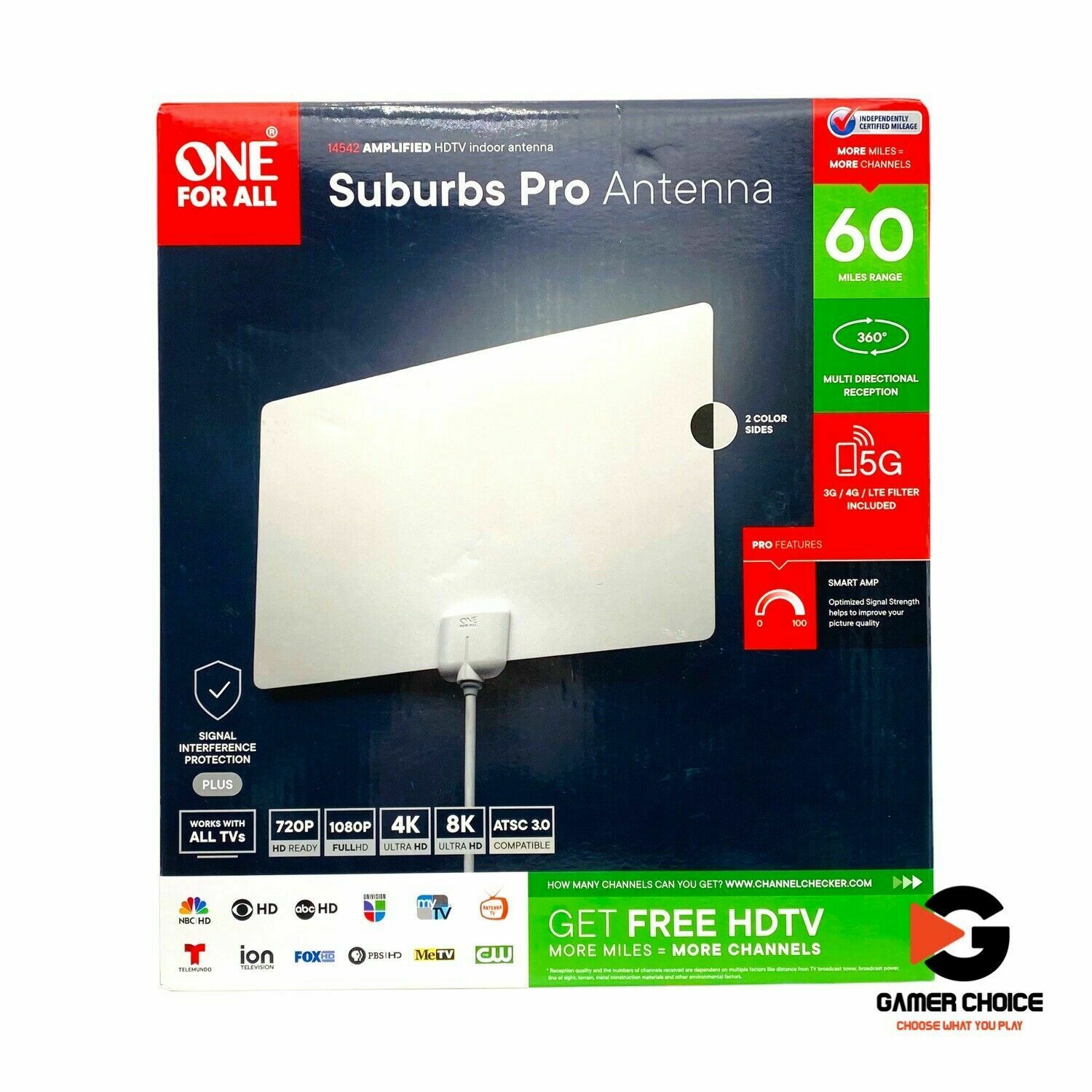 One For All 14542 HDTV Antenna - Amplified Indoor Ultra Thin TV Antenna GA