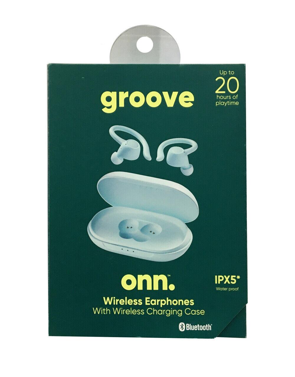 Groove Onn AAAAQU100002895 Wireless Earphones w/ Charging Case, Aqua