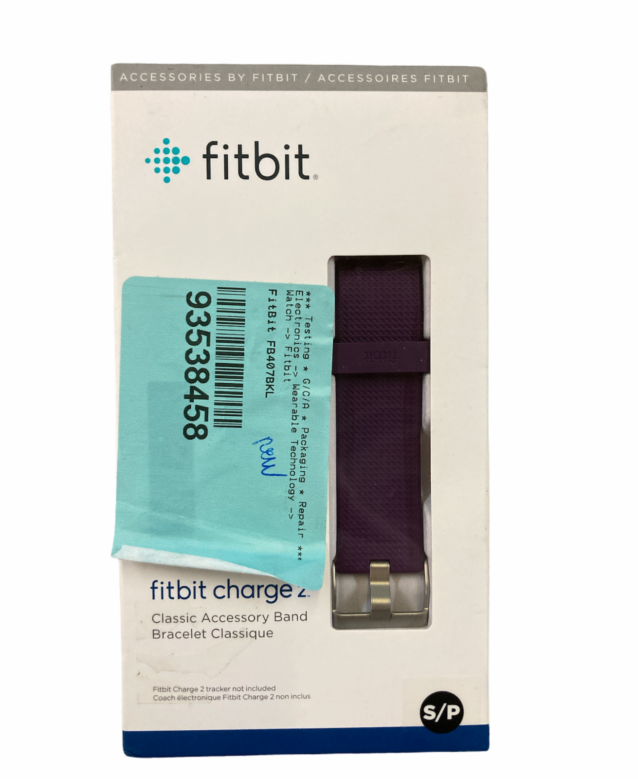 FitBit FB407BKL Fitbit Charge 2 Activity Tracker Band -Large- Purple