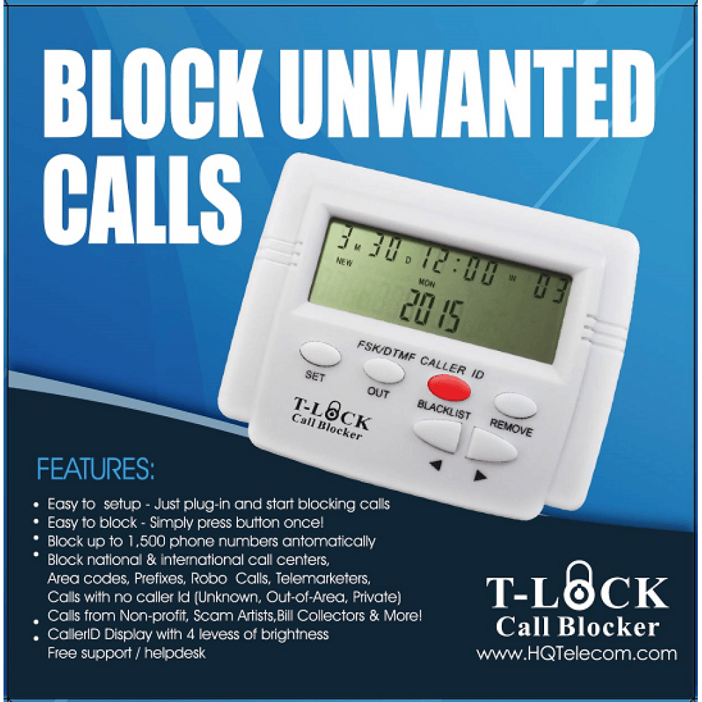 T-Lock Call Blocker CT-CID 803 V5, Easy to Setup & Easy to Block, Caller ID