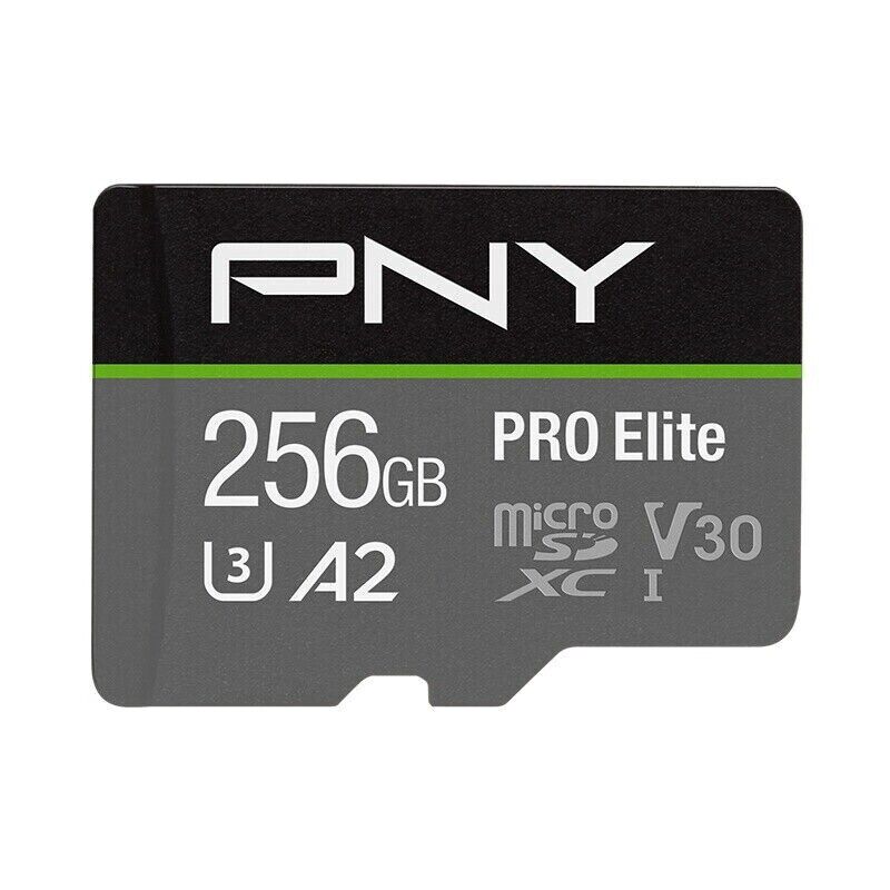 256GB PNY PRO Elite microSDXC CL10 UHS-I U3 V30 Flash Memory Card - 4K Ultra HD