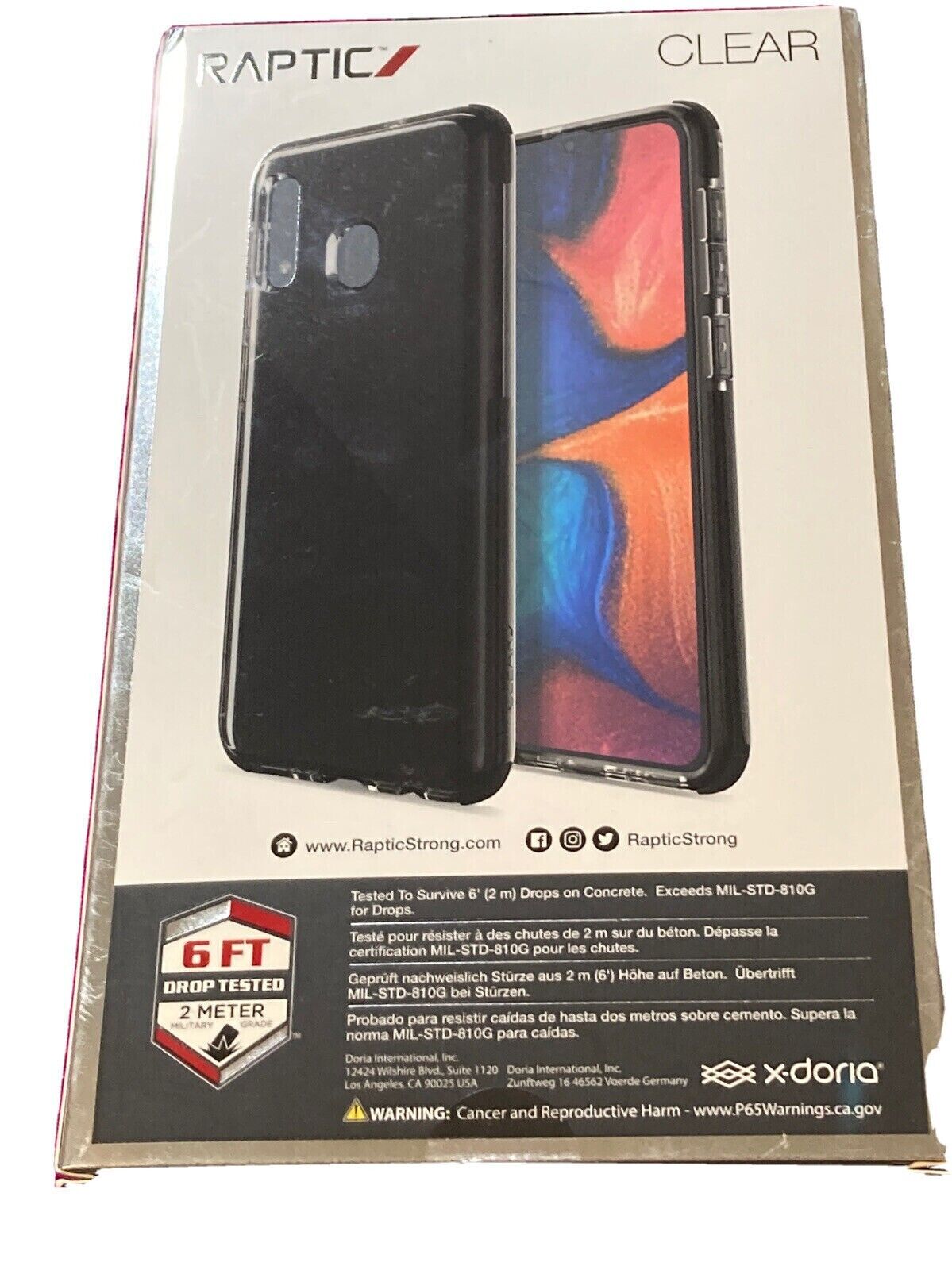 Raptic Clear Cell Phone Case for Galaxy A20 - 6 Ft Drop Protection