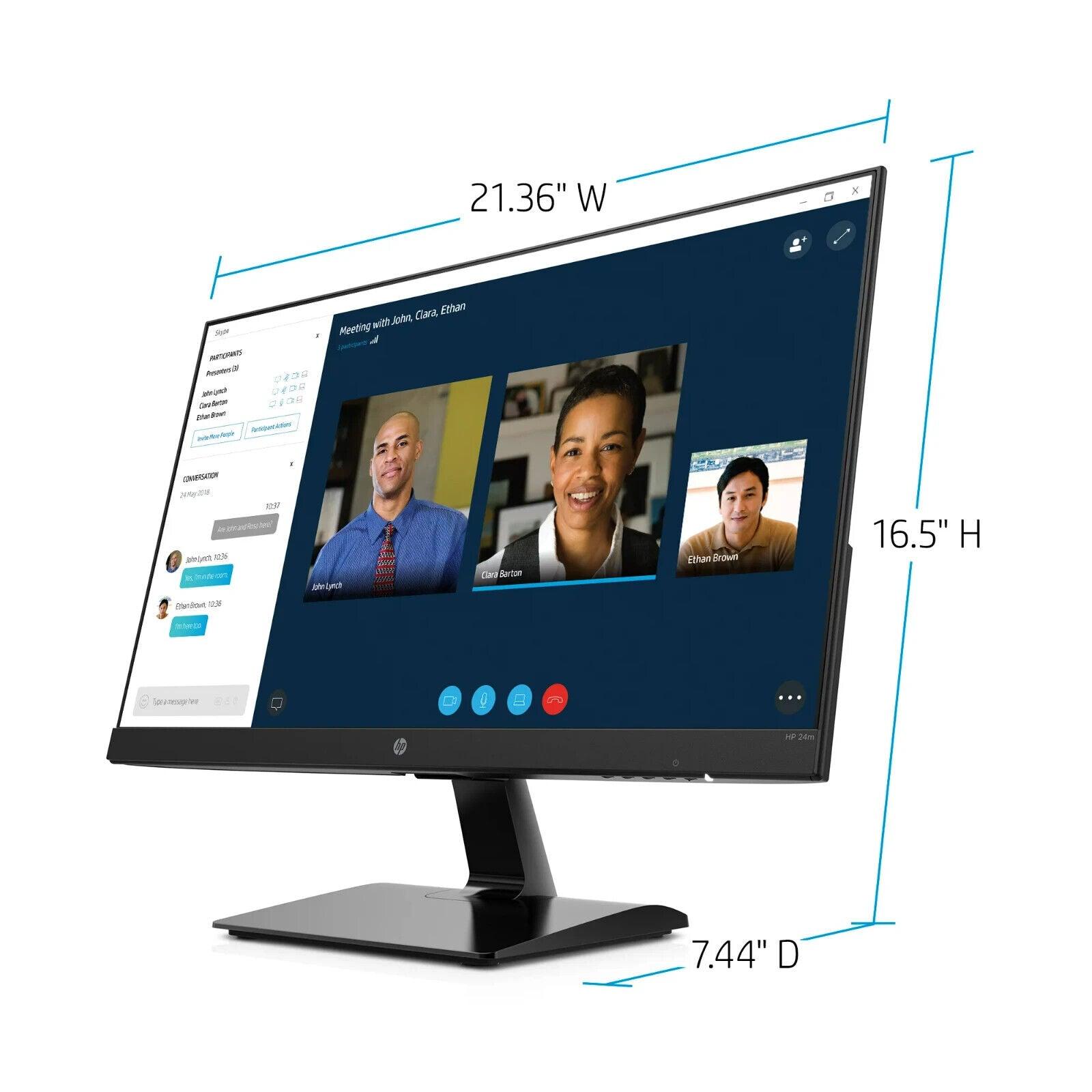 HP 24m 23.8" Micro-Edge Full HD IPS Display Monitor, 1920x1080p, 60Hz, 5ms, Tilt