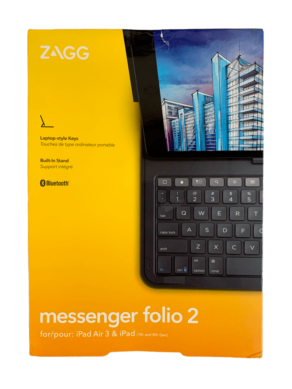 ZAGG Keyboard Messenger Folio 2, Charcoal - Apple iPad 10.2", Air 3, 10.5" Pro